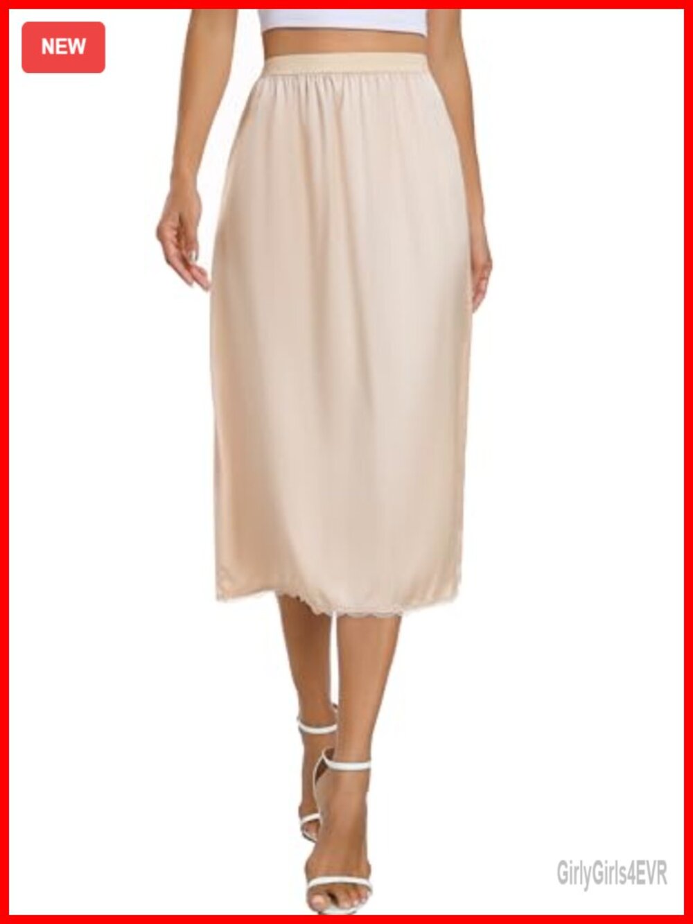 Womens Satin Half Slip for Under Dress Long Underskirt Soft Layering Slips Size - Picture 5 of 6